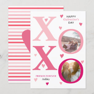 Cartes Pour Fêtes Annuelles Ombre rose  HOHO Galentines Day deux photos