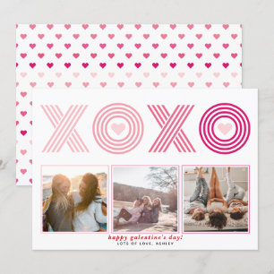 Cartes Pour Fêtes Annuelles Ombre rose HOHO Galentines Journée photo du coeur