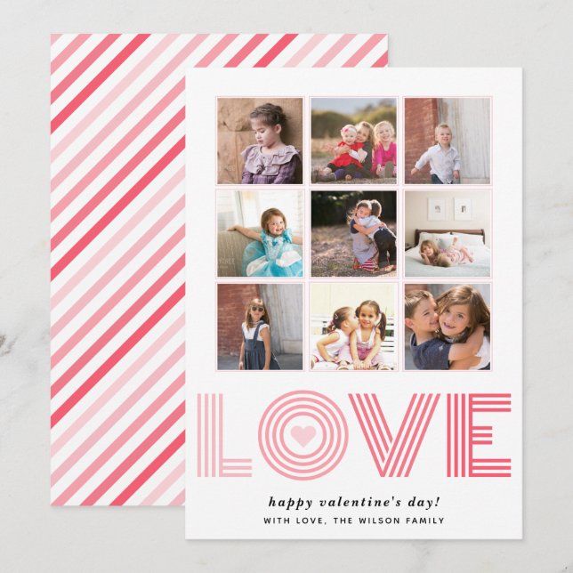 Cartes Pour Fêtes Annuelles Ombre rose LOVE Valentines Day heart neuf photos (Devant / Derrière)