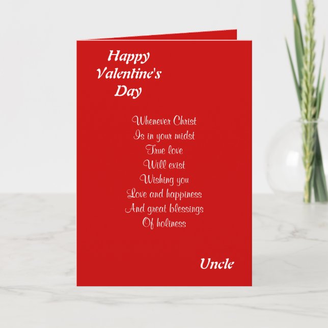 Cartes Pour Fêtes Annuelles Oncle religieux de la Saint-Valentin (Devant)