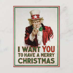 Cartes Pour Fêtes Annuelles Oncle Sam veut que TU aies un Joyeux Noël