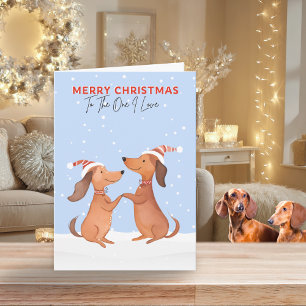 Cartes Pour Fêtes Annuelles One I Lory Christmas Dachshunds Sausage Dogs
