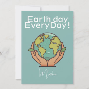 Cartes Pour Fêtes Annuelles One Love One Earth, Jour des terres, Save Our Plan
