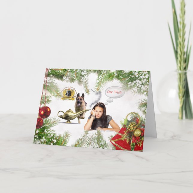 Cartes Pour Fêtes Annuelles One Wish - Berger allemand Noël (Devant)