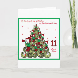 Cartes Pour Fêtes Annuelles Onzième jour de Noël