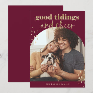 Cartes Pour Fêtes Annuelles Or Faux joyeux   Un Arc photo Noël