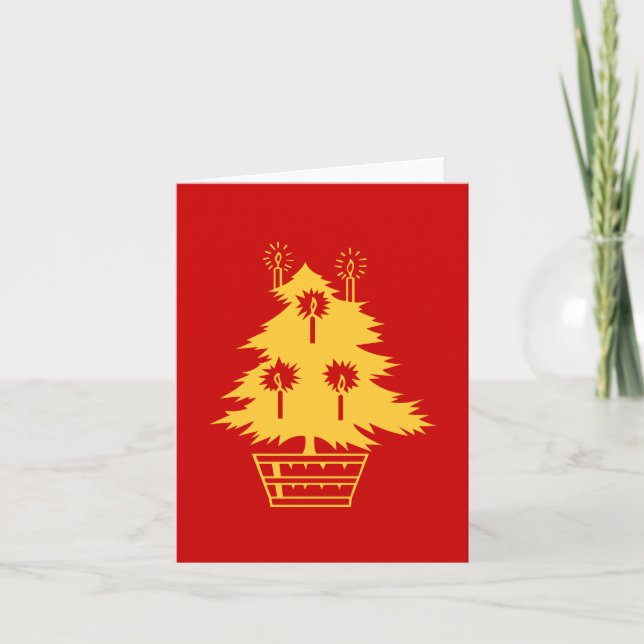 Cartes Pour Fêtes Annuelles or noël arbre design graphique contemporain (Devant)