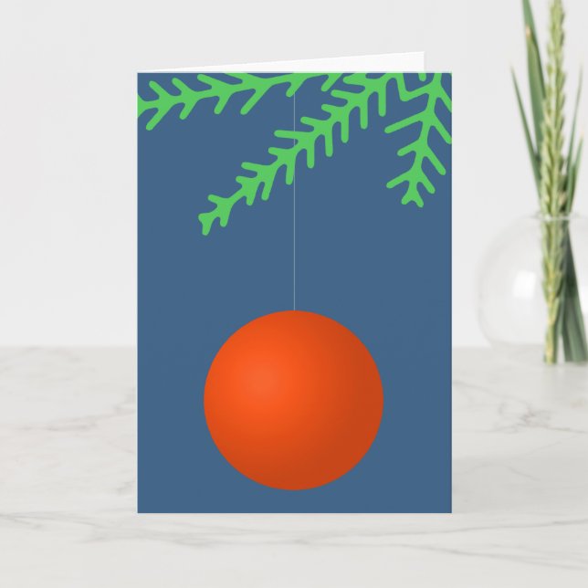 Cartes Pour Fêtes Annuelles Orange boule de Noël Orange (Devant)
