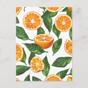Cartes Pour Fêtes Annuelles Orange Citrus Fruit Botanique Sans Couture