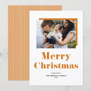 Cartes Pour Fêtes Annuelles Orange Festive Bold Typographie Noël Photo