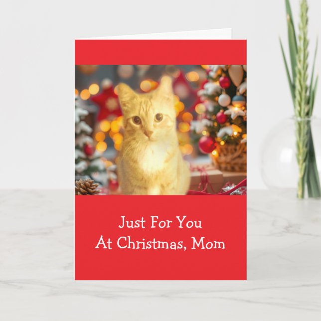 Cartes Pour Fêtes Annuelles Orange, Ginger "For Mom" Christmas (Devant)