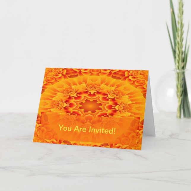 Cartes Pour Fêtes Annuelles Orange Marigold Mandala (Devant)
