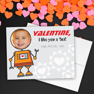 Cartes Pour Fêtes Annuelles Orange Robot Valentines Jour Enfants Photo Salle d