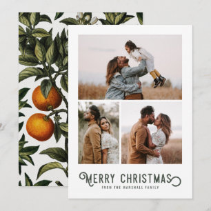 Cartes Pour Fêtes Annuelles Oranges vintages d'hiver 3 Collage photo Noël