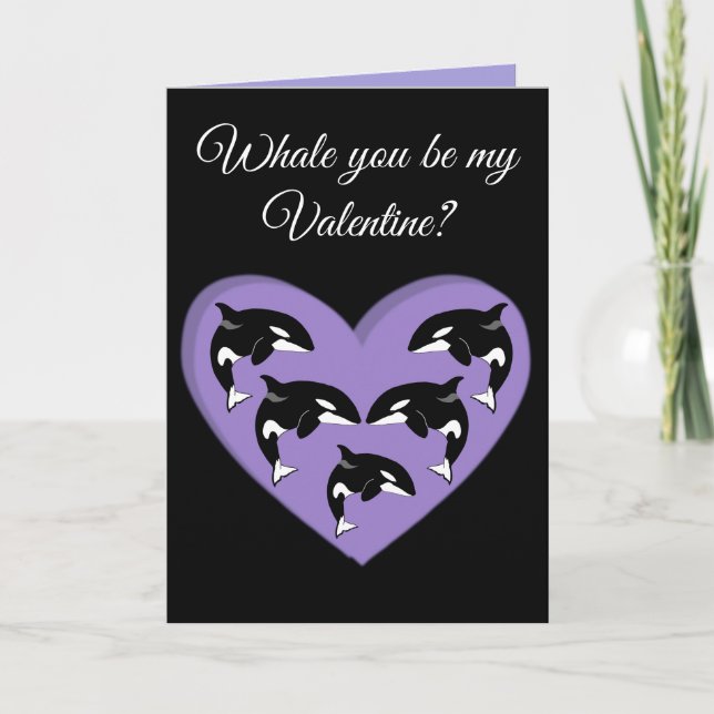 Cartes Pour Fêtes Annuelles Orca Killer Whale Valentines Day (Devant)