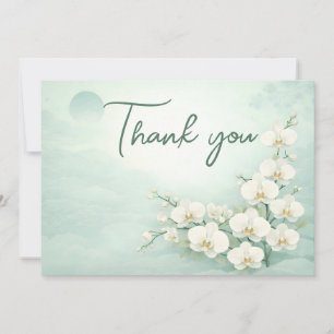 Cartes Pour Fêtes Annuelles Orchid Thank You Card – Ivory White Floral Design