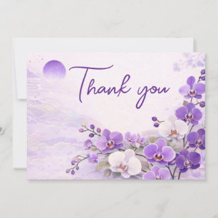 Cartes Pour Fêtes Annuelles Orchid Thank You Card – Purple Floral Design