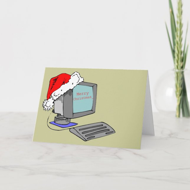 Cartes Pour Fêtes Annuelles Ordinateur de Joyeux Noël (Devant)