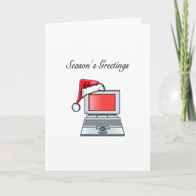 Cartes Pour Fêtes Annuelles Ordinateur de Noël (Devant)