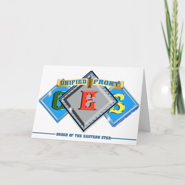 Cartes Pour Fêtes Annuelles Ordre de l'étoile orientale OES (Devant)