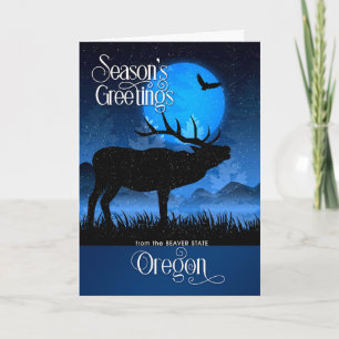 Cartes Pour Fêtes Annuelles Oregon Le Beaver Etat Bonnes Fêtes Moose