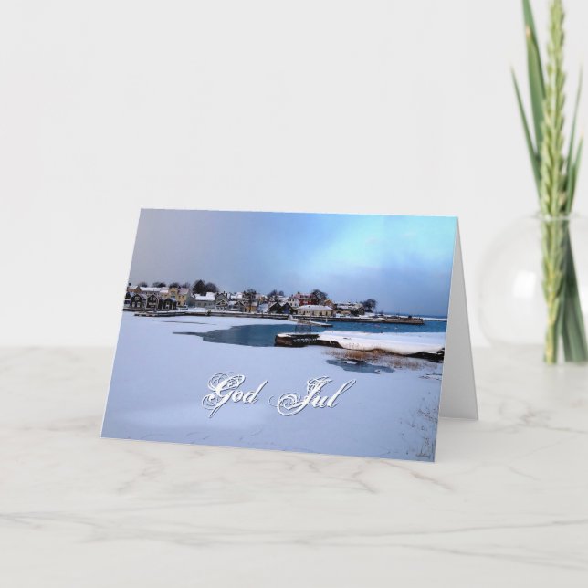 Cartes Pour Fêtes Annuelles Öregrund en hiver Noël suédois (Devant)