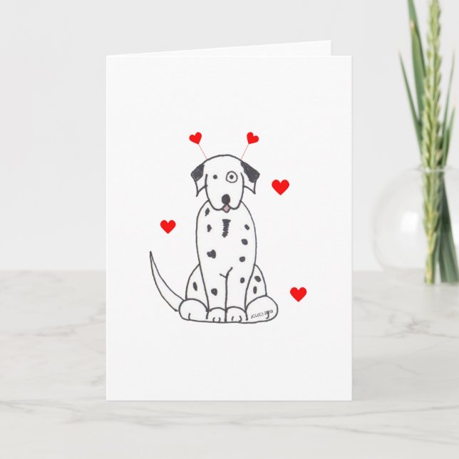 Cartes Pour Fêtes Annuelles Oreilles de Saint-Valentin dalmate (Devant)