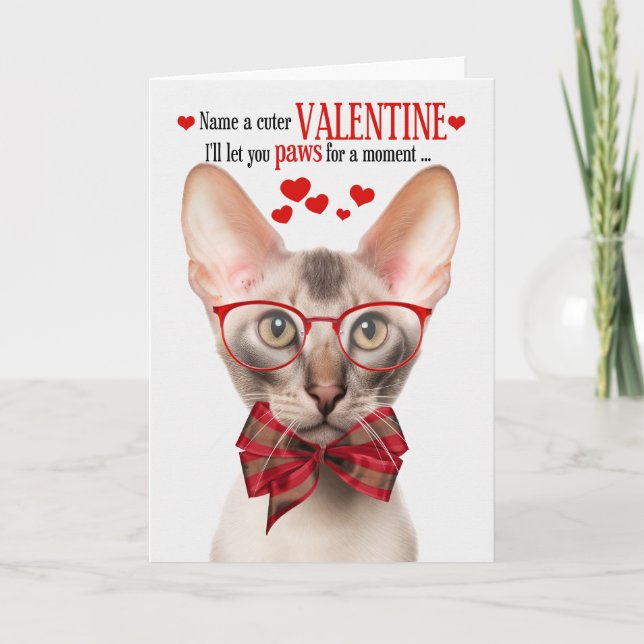 Cartes Pour Fêtes Annuelles Oriental Shorthair Cat Valentine Feline Humour (Devant)
