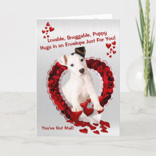 Cartes Pour Fêtes Annuelles Original Jack Russell Puppy - Snuggy Puppy Hugs