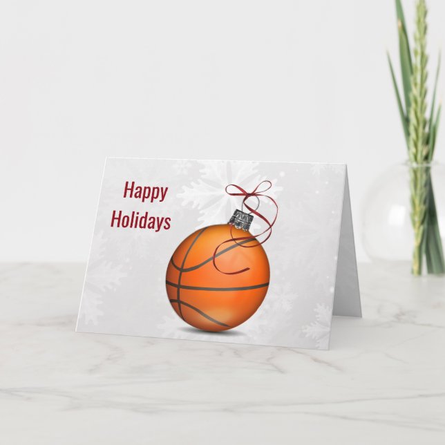 Cartes Pour Fêtes Annuelles ornement de basket-ball Fêtes (Devant)