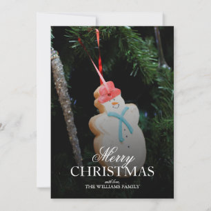 Cartes Pour Fêtes Annuelles Ornement de biscuits de Noël Snowman sur arbre
