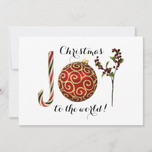 Cartes Pour Fêtes Annuelles Ornement de bonbon en forme de canne et houx avec