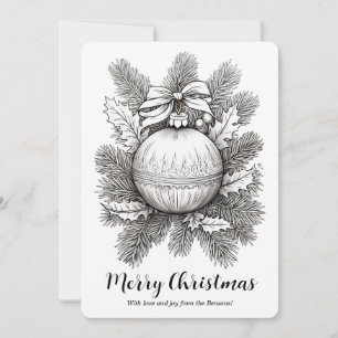 Cartes Pour Fêtes Annuelles Ornement de Noël Branches de Pin Coloriage