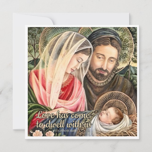 Cartes Pour Fêtes Annuelles Ornement de Noël catholique de Sainte Famille (Devant)