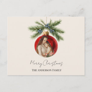 Cartes Pour Fêtes Annuelles Ornement de Noël élégant à l'aquarelle pour photo 