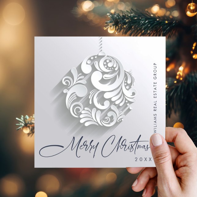 Cartes Pour Fêtes Annuelles Ornement de Noël moderne Salutation simple (Créateur téléchargé)