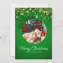 ornement de Noël personnalisé joyeux floral vert