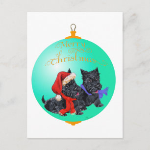Cartes Pour Fêtes Annuelles Ornement de Noël Terrier Écossais