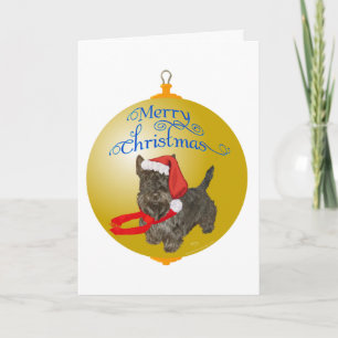 Cartes Pour Fêtes Annuelles Ornement de Noël Terrier Écossais