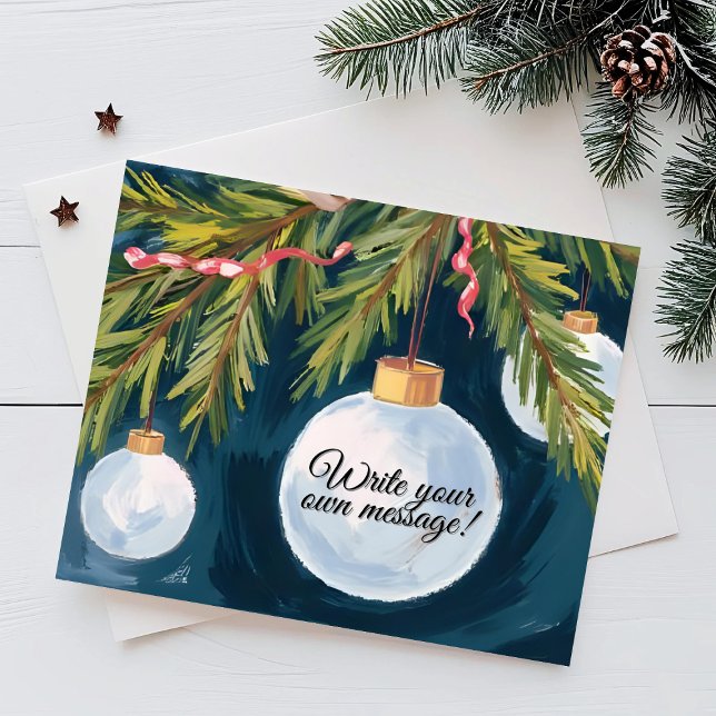 Cartes Pour Fêtes Annuelles Ornement de Noël Texte Personnalisé (Créateur téléchargé)