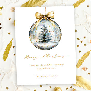 Cartes Pour Fêtes Annuelles Ornement doré d'un élégant Joyeux Noël