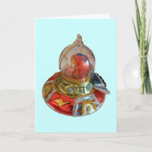 Cartes Pour Fêtes Annuelles Ornement en verre de Noël de vaisseau spatial
