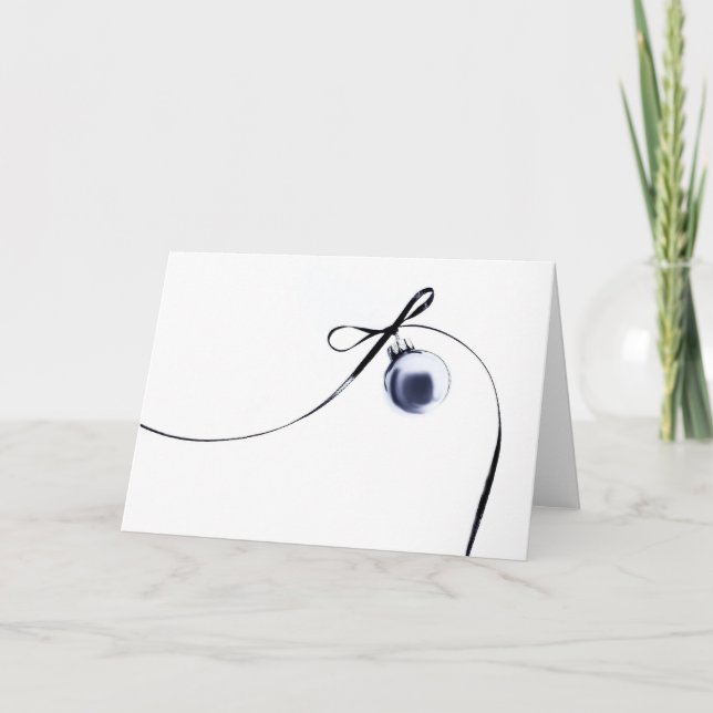 Cartes Pour Fêtes Annuelles ornement unique avec ruban (Devant)