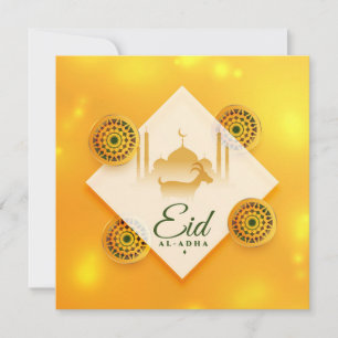 Cartes Pour Fêtes Annuelles Ornemental Eid ul Adha Moubarak Chèvre Mosquée Jau
