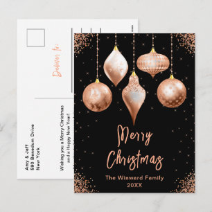 Cartes Pour Fêtes Annuelles Ornements Classiques Rose Gold Joyeux Noël