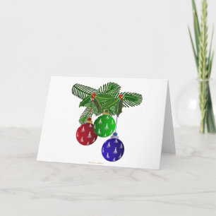 Cartes Pour Fêtes Annuelles Ornements colorés d'arbres de Noël