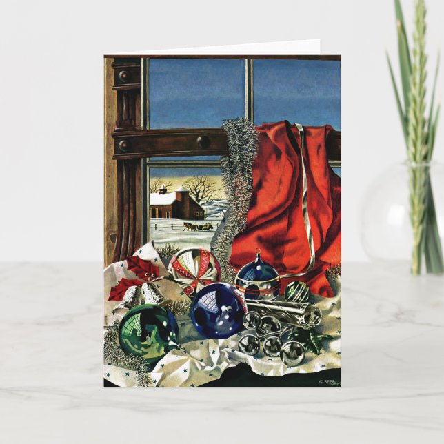 Cartes Pour Fêtes Annuelles Ornements de Noël (Devant)