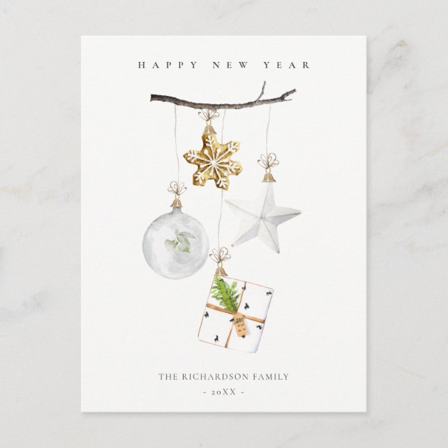 Cartes Pour Fêtes Annuelles Ornements de Noël Cookie Chime Bonne année (Devant)