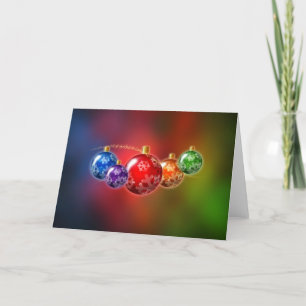 Cartes Pour Fêtes Annuelles Ornements de Noël d'arc-en-ciel