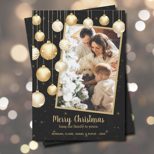 Cartes Pour Fêtes Annuelles Ornements de Noël d'or Photo (Créateur téléchargé)